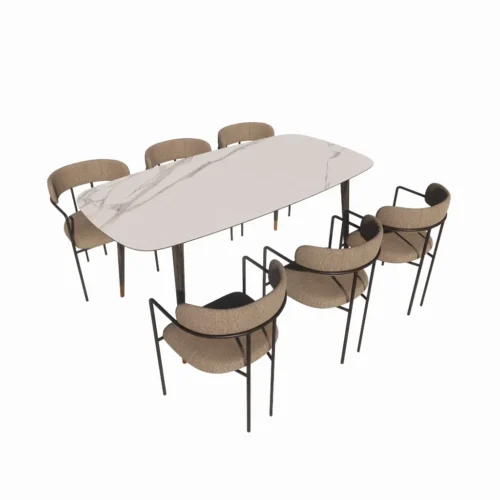 Leo Asset-Dining Table-FND08 Free Enscape Custom Asset-Dinning Table